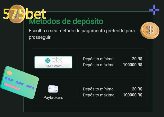 O cassino 575betbet oferece uma grande variedade de métodos de pagamento